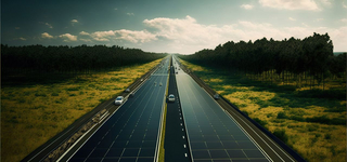 Anmutung Solarautobahn im Fahrbelag