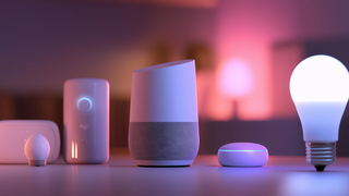 Bild mit typischen Smart-Home-Bestandteilen - von LED bis Alexa Bild mit typischen Smart-Home-Bestandteilen - von LED bis Alexa
