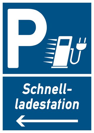 Schild Schnellladestation